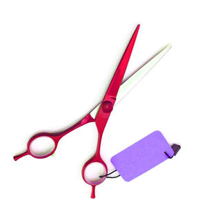 Tijeras de peluquero de acero inoxidable alemán Tijeras de corte de uso de belleza personalizadas recubiertas de papel rosa con silenciador - Product Image 4