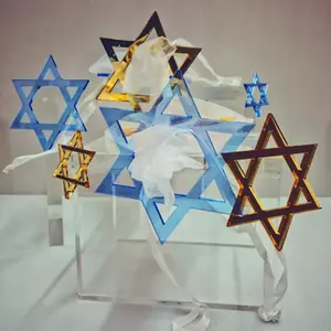 Custom Service Laser Engraving Acrylic Laser Cutting Acrylic Holiday Jewish Stars Acrylic Laser Cutting Custom