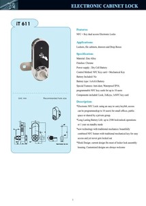 Serrure intelligente pour bureau à domicile avec fonctionnalité NFC Sécurité électronique numérique des portes - Product Image 2
