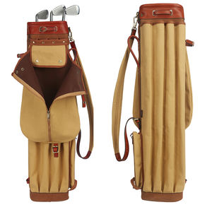 Bolsa de golf de lona y cuero Bolsa de Club Bolsa de lápices de rango de golf con bolsillo de bola - Product Image 1