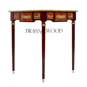Juego de Mesa Consola Clásica de Madera de Lujo con Incrustaciones de Latón - Product Image 5