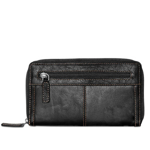 100% genuine oil pullup leather ladies zipper/clutch wallets black, <b>brown</b>, <b>tan</b> - Product Image 5