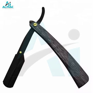 Rasoir droit jetable professionnel ALMAC 2025 à lame unique, sûr pour le rasage, couleur noire, acier inoxydable, CE ISO - Product Image 3