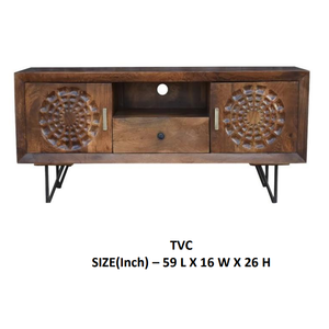 Meuble TV en bois massif le plus vendu à la main Unité de stockage multimédia en bois pour la maison et les meubles de salon Durable et élégant - Product Image 2