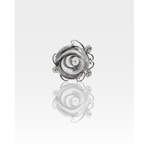 Anillo Delicado Geométrico en Forma de Pera, Chapado en Rodio sobre Oro Blanco de 10K, con Diamante VVS1 - Product Image 1