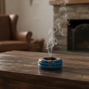 Brûleur de Oud arabe fabriqué à la main en bois d'acacia et résine religieux Ramadan cadeau Bakhoor support pour la décoration intérieure et l'utilisation de parfum - Product Image 1