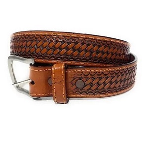 Cinturón de cuero hecho a mano de diseño personalizado de grano completo de cuero genuino de vaca de alta calidad para hombres - Product Image 4