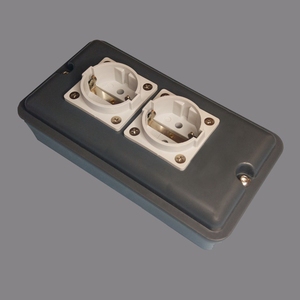 Boîtier de distribution en plastique à profil bas PS-14L4 pour deux prises SCHUKO, boîtier DIY - Product Image 1