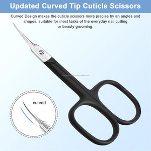 Super Quality Black Sharp Professional Russian Stainless Steel Cuticle Scissors for Nail Manicure Private Label Custom - Product Image 3