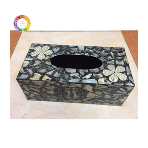 Caja de pañuelos de madera hecha a mano con incrustaciones de nácar, accesorios decorativos de lujo, caja de pañuelos de papel, caja de almacenamiento decorativa. - Product Image 6