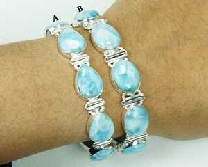 Handmade Larimar <b>Bracelet</b> 925 <b>Sterling</b> <b>Silver</b> Adjustable Gemstone Jewelry Elegant Gift For Women - Product Image 2