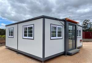 Maison conteneur extensible 2 chambres avec salle de bain intégrée pour restaurant, dortoir, bar, stand, en acier, bois, métal, panneau sandwich carré, EPS - Product Image 3