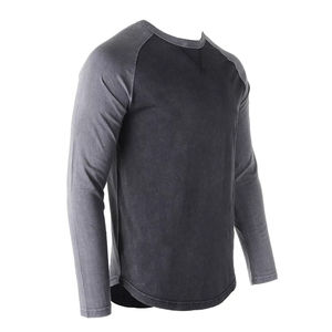 Wholesale Men's Slim Fitness <b>Raglan</b> Sleeve <b>T</b> <b>Shirt</b> Custom Logo Casual Cotton Sports Design Printed Wholesale High Quality - Product Image 3