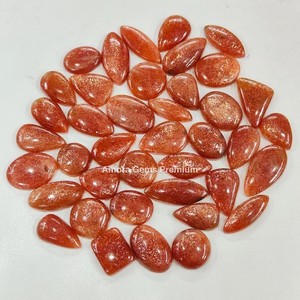 พลอยรูป Sunstone ผสมอัญมณีทรงหลวมสำหรับทำเครื่องประดับคริสตัลบำบัดอุปกรณ์งานฝีมือ DIY คอลเลกชันอัญมณี - Product Image 2