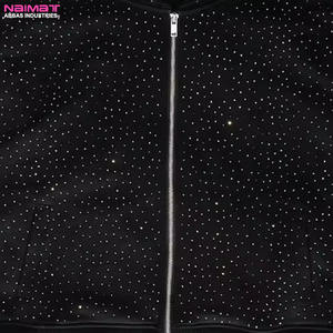 Best Selling Winter Arrival <b>Men's</b> 100% Cotton Thick Fleece Oversized <b>Zipper</b> <b>Hoodies</b> Rhinestone Quick Dry Breathable Customizable - Product Image 3