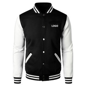 Slim Fit Varsity Jacket Chaqueta de béisbol Varsity de dos tonos | Invierno Grueso Forrado de lana Custom College Outerwear - Product Image 1