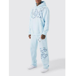 high Quality Graffiti Print Long Sleeve Hood Cargo Tracksuit French Terry Cotton Man Jogger <b>Hoodie</b> Tracksuits - Product Image 2