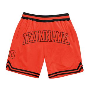 Pantalones Cortos de Baloncesto Industrie Direct Personalizados Naranja-Negro, Auténticos Pantalones Cortos de Baloncesto Retro - Product Image 1