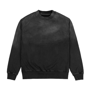 Sudadera de cuello redondo Sunfade de alta calidad, ropa de calle personalizada Unisex, sudaderas con capucha lavadas con ácido a la moda - Product Image 2