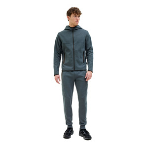 Survêtement pour homme avec fermeture éclair intégrale, 100% coton molletonné, imprimé, jogging deux pièces, vêtements de sport d'hiver - Product Image 1