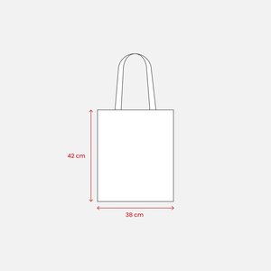 Borsa in cotone stampata su un lato 130g/m² nera - 38x42cm - manici lunghi - Product Image 2