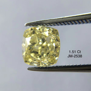 เบาะตัดสวยงามสีเหลืองอ่อนจากอินเดียได้รับการรับรอง SI2เพชร100% บริสุทธิ์จากธรรมชาติ - Product Image 1