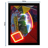 Cuadro de Arte Abstracto LED Neón Personalizado con Intensidad Regulable, Decoración de Pared con Marco, Obra de Arte Acrílica, Luces LED para Dormitorio, Decoración del Hogar