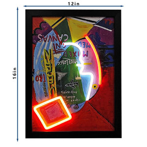 Cuadro de Arte Abstracto LED Neón Personalizado con Intensidad Regulable, Decoración de Pared con Marco, Obra de Arte Acrílica, Luces LED para Dormitorio, Decoración del Hogar - Product Image 2