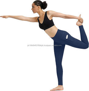 Pantalon de Yoga taille haute pour femme contrôle du ventre extensible dans 4 directions avec poches respirant élastique entraînement Yoga course Fitness pantalon - Product Image 4