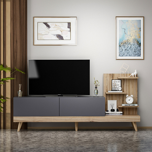 Meilleur produit DIZAYN Meuble TV Anthracite Naturel avec étagères Haute qualité Meuble TV moderne et bon marché Meuble de salon - Product Image 2