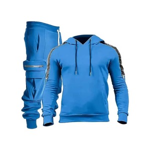 2025 hiver Collection Logo personnalisé Premium coton survêtements pour hommes motif solide survêtement ensembles respirant grande taille Options - Product Image 2