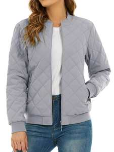 <b>Women's</b> Quilted Zip-Up Puffer <b>Coats</b> Casual Bomber Jackets Logo Decoration Pockets Solid Hot Sale <b>Winter</b> Fall New Collection - Product Image 5