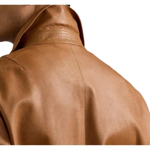 Chaqueta de Invierno de Cuero de Oveja Genuino Original para Hombre, Cuello Alto, Cierre de Cremallera, Logotipo, Último Diseño, OEM, Alta Calidad, Personalizable y Elegante - Product Image 5