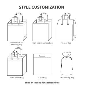 Sac d'épicerie non tissé écologique grand fourre-tout personnalisé avec logo en gros - Product Image 5