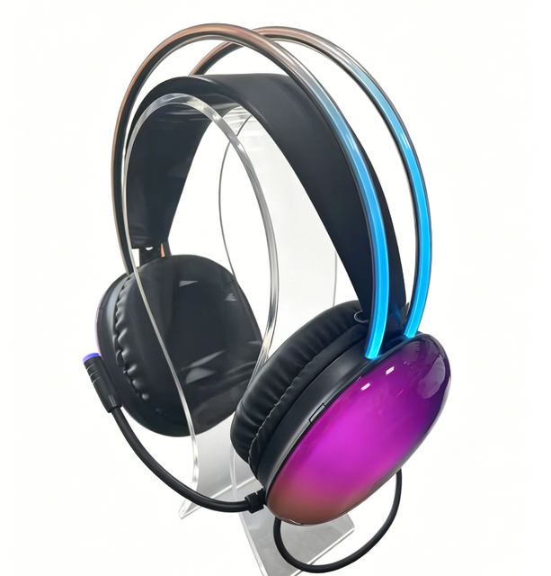 Elastic Headband Wired Gaming Headset with RGB Light with USB 3.5mm Over-Ear Stereo for Ps4/Ps5 PC Phone S-G23