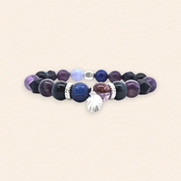 Bracelets unisexes en laiton plaqué or 22 carats, motif énergie bleue et violette, malachite, pour amoureux, style chrétien Fengshui, pour mariage et anniversaire