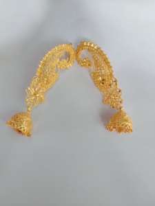 Juego de aretes de último diseño con aretes elegantes de forma redonda chapada en oro de 22CT a la venta por exportadores indios - Product Image 4