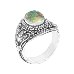 โอปอลแหวนเงินแท้ของออสเตรเลียทำด้วยมือ - Product Image 1