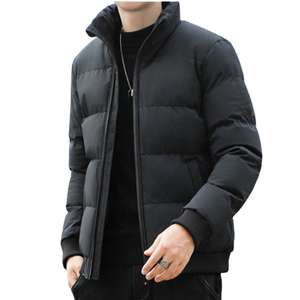 Chaqueta acolchada de talla grande transpirable de invierno para hombre de estilo callejero, logotipo personalizado, diseño acolchado con capucha, técnicas teñidas lisas - Product Image 3