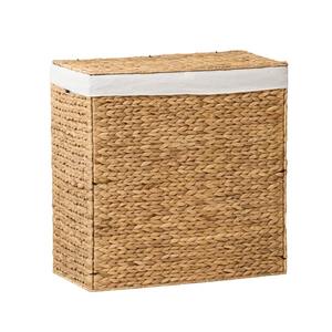 Boîte à linge en jacinthe d'eau tressée à 2 compartiments, écologique, naturelle, pour la maison et la décoration intérieure, vente en gros du Vietnam - Product Image 1