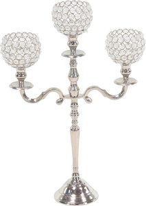 Boule de cristal argentée étincelante candélabre verre métal Table de table pièce maîtresse mariages maison or fête Ins chandelier - Product Image 3