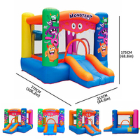 Château gonflable monstre avec toboggan, structure de saut gonflable pour enfants