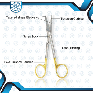 DADDY D PRO TC Mayo Tijeras 6 "Punta de carburo de tungsteno Mayo Tijera Instrumentos médicos curvos/Rectos CE ISO APROBADO - Product Image 1