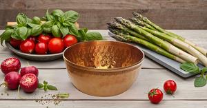 Bol mélangeur rond en métal en cuivre pour salade oeuf battant décoratif et cuisine à des fins de service bol de service en laiton pour bonbons moyen - Product Image 3