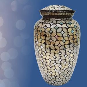 Handmade <b>Large</b> Adult Mosaic Glass Cremation <b>Urn</b> Unique Artwork With Individual Tiles Applied by Hand for Funerals - Product Image 1