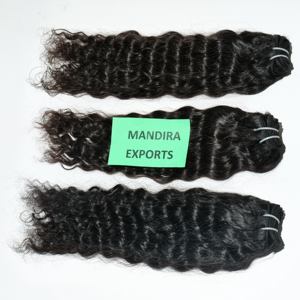100% Extensions de cheveux bouclés Remy non transformés Cheveux humains de temple indien alignés par cuticule vierge de couleur naturelle - Product Image 4