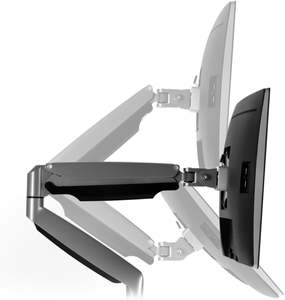 C-Clamp and Grommet BasesDual Monitor Arms Mount Soporte de escritorio Dos brazos ajustables en altura del resorte de gas articulado - Product Image 5