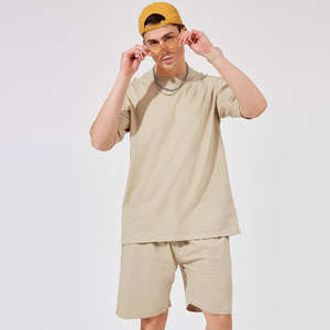 Conjunto de ropa de calle de verano personalizada para hombre, chándal con logotipo de piedra lavada con ácido Vintage de punto de algodón 100% para hombre - Product Image 6