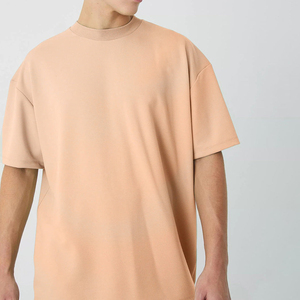 Camiseta de ajuste cuadrado de gran tamaño en blanco de verano de alta calidad, camiseta con hombros caídos lisos con impresión personalizada para hombres - Product Image 1