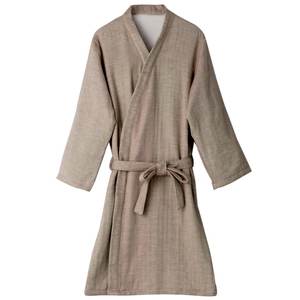 HIORIE Bata de Baño de Gasa 100% Algodón para Mujer, Largo hasta la Rodilla, Transpirable, de Secado Rápido, Kimono, Pijama, Hecho en Japón - Product Image 1